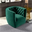 Como Mid Century Modern Comfy Green Velvet Swivel Accent Chair