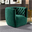 Como Mid Century Modern Comfy Green Velvet Swivel Accent Chair