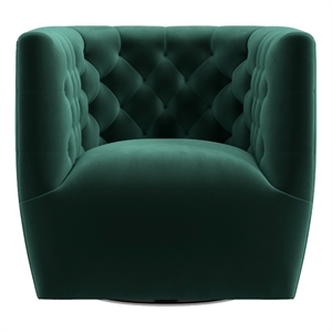 Como Mid Century Modern Comfy Green Velvet Swivel Accent Chair