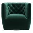 Como Mid Century Modern Comfy Green Velvet Swivel Accent Chair