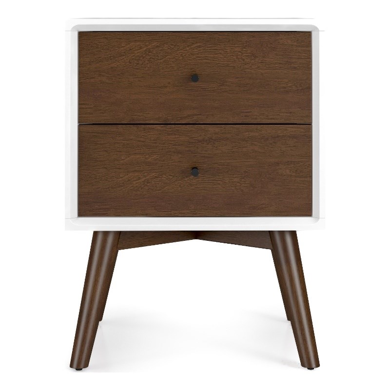 Francesca Solid Wood Frame White Nightstand Bed Side Tables