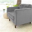 Conway Mid-Century Modern Pillow Back Velvet Upholstered Armchair in Gray