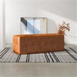 Vichy Mid-Century Modern Design Rectangular Genuine Leather Bench in Tan