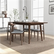 Bailey Modern Solid Wood Walnut Dining Room & Kitchen Table and Chairs for 4