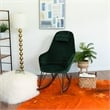 Padova Mid Century Modern Indoor Nursery Velvet Rocking Chairs in Green