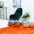 Padova Mid Century Modern Indoor Nursery Velvet Rocking Chairs in Green