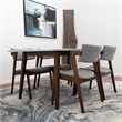 Diya Modern Solid Wood Walnut Dining Room & Kitchen 5 Piece Furniture Set