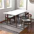 Danika Modern Solid Wood Walnut Dining Room & Kitchen Table and Chairs Set of 4