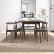 Baron Modern Solid Wood Walnut Dining Room & Kitchen Table and Chair Set of 4