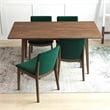 Ashcroft Dayton Modern Solid Wood Dining Table and 4 Dining Chair Set in Walnut