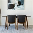 Dennis Modern Solid Wood Walnut Dining Room & Kitchen 5 Piece Furniture Set