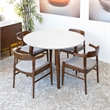 Jasper Modern Solid Wood Walnut Dining Room & Kitchen Table Set for 4
