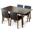 Bryce Modern Solid Wood Walnut Dining Room & Kitchen Table and Chairs for 4