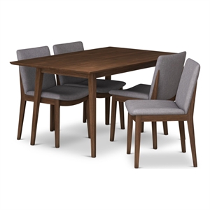 Bianca Mid Century Modern Dining Room Table Set for 4