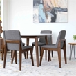 Jocelyn Modern Solid Wood Walnut Kitchen & Dining Room 5 Piece Furniture Set