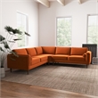Hudson Orange Velvet Modern Living Room Corner Symmetrical Sofa