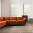Hudson Orange Velvet Modern Living Room Corner Symmetrical Sofa