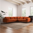 Hudson Orange Velvet Modern Living Room Corner Symmetrical Sofa