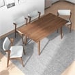 Dayra Modern Solid Wood Walnut Dining Room & Kitchen Table and Chairs Set of 4