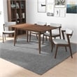 Dayra Modern Solid Wood Walnut Dining Room & Kitchen Table and Chairs Set of 4
