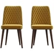 Ellen Mid-Century Modern Gold Velvet Dining Chair (Set of 2)