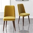 Ellen Mid-Century Modern Gold Velvet Dining Chair (Set of 2)