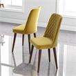 Ellen Mid-Century Modern Gold Velvet Dining Chair (Set of 2)
