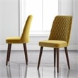 Ellen Mid-Century Modern Gold Velvet Dining Chair (Set of 2)