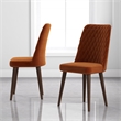 Ellen Mid-Century Modern Orange Velvet Dining Chair (Set of 2)