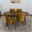Ruby Modern Solid Wood Walnut Dining Table and 4 Chair Set