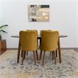 Ruby Modern Solid Wood Walnut Dining Table and 4 Chair Set