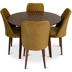 Antonio Mid Century Modern 5 Piece Dining Room Set