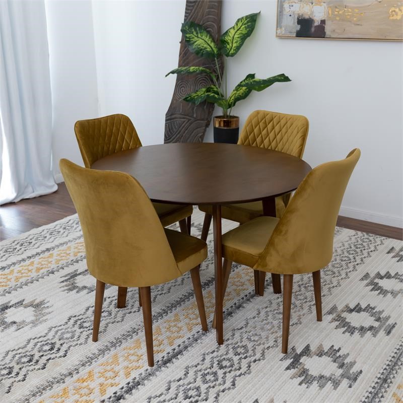 Antonio Mid Century Modern 5 Piece Dining Room Set