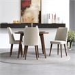Prembroke Modern Solid Wood Walnut Kitchen Table and Chairs for 4