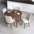 Prembroke Modern Solid Wood Walnut Kitchen Table and Chairs for 4
