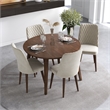 Prembroke Modern Solid Wood Walnut Kitchen Table and Chairs for 4