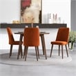 Pia Modern Solid Wood Walnut Dining Room & Kitchen Table and 4 Chair Set