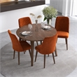Pia Modern Solid Wood Walnut Dining Room & Kitchen Table and 4 Chair Set