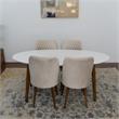 Reagan Modern Solid Wood Dining Table and 4 Chair Set