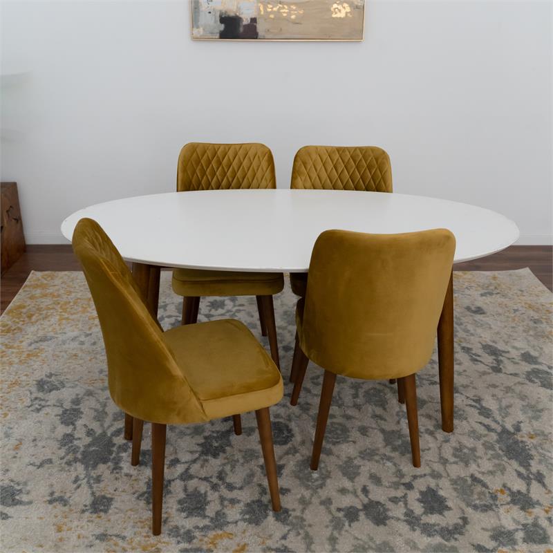 Reanna Mid Century Modern Dining Room Table Set for 4