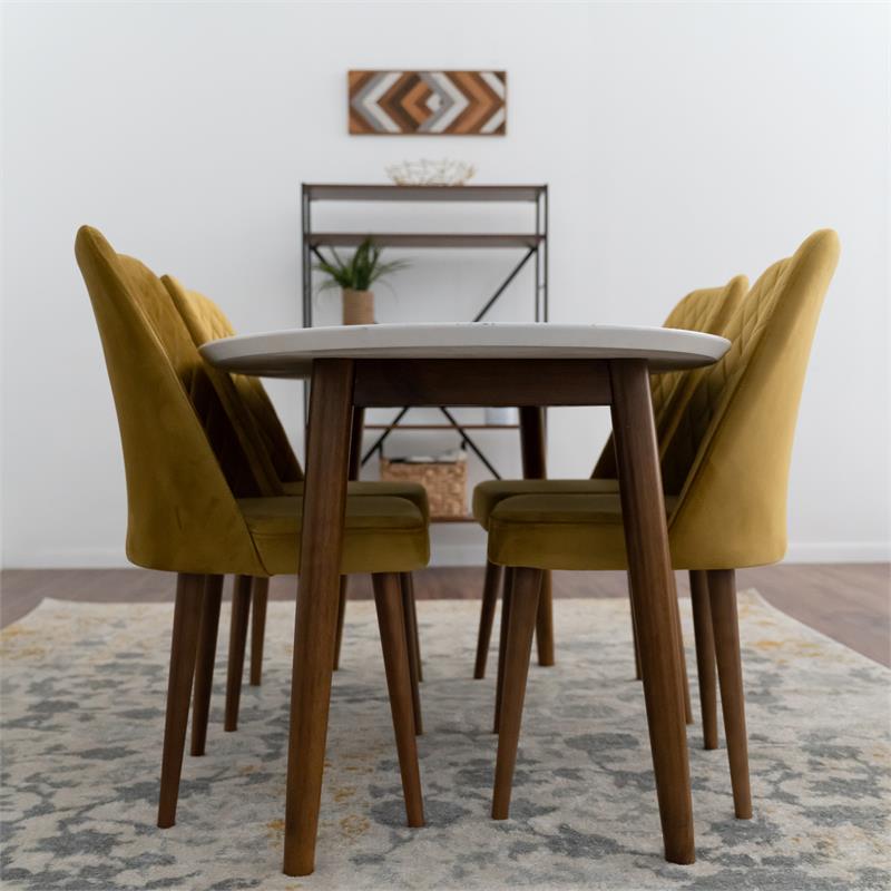 Reanna Mid Century Modern Dining Room Table Set for 4