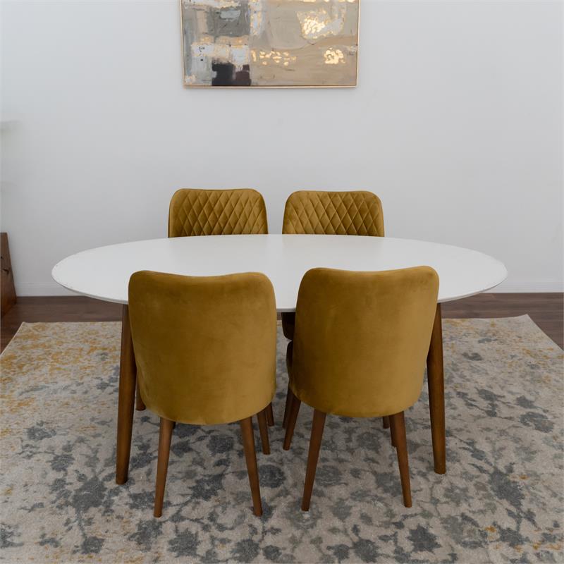 Reanna Mid Century Modern Dining Room Table Set for 4