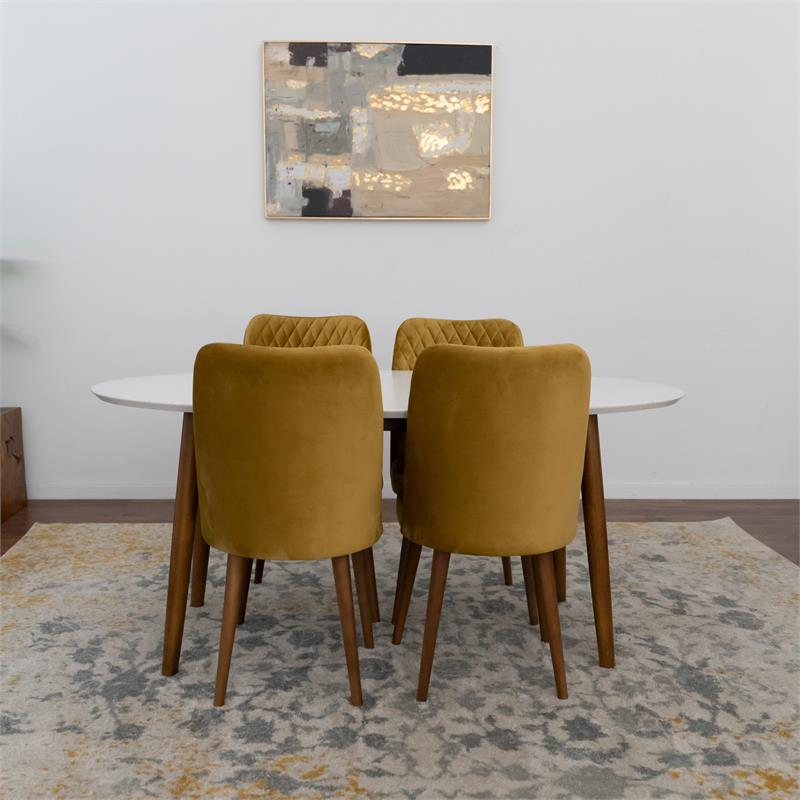 Reanna Mid Century Modern Dining Room Table Set for 4