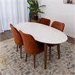 Reese Modern Solid Wood Walnut Dining Room & Kitchen 5 Piece Furniture Set