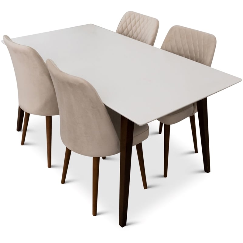 Draven Mid Century Modern Kitchen Table and Chairs for 4