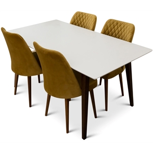 Duncan Mid Century Modern Dining Room Table Set for 4