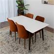 Dane Modern Solid Wood Walnut Kitchen & Dining Room Table and Chairs Set of 4