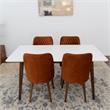 Dane Modern Solid Wood Walnut Kitchen & Dining Room Table and Chairs Set of 4