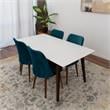Dash Mid Century Modern Solid Wood Walnut Dining Room&Kitchen Table Set for 4