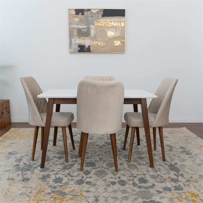 Dariel Mid Century Modern Solid Wood 5 Piece Furniture Set